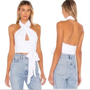 NWT Superdown Jennifer Wrap Top in White Size XL